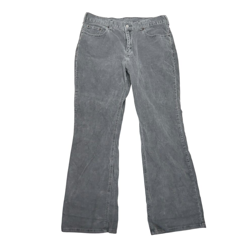 Vintage Y2K Levi's 515 Grey Corduroy Low Rise Bootcut Jeans Pants Womens 14